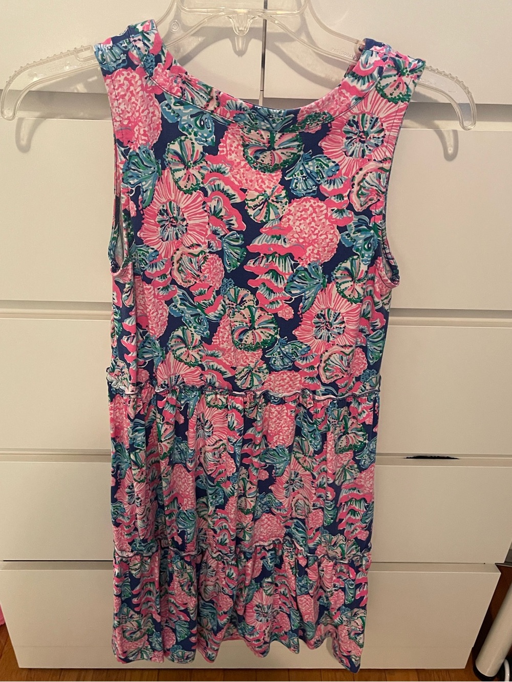 Lilly Pulitzer Lorina Tiered Swing Dress Oyster Bay Navy Shroom View - Picture 4 of 4